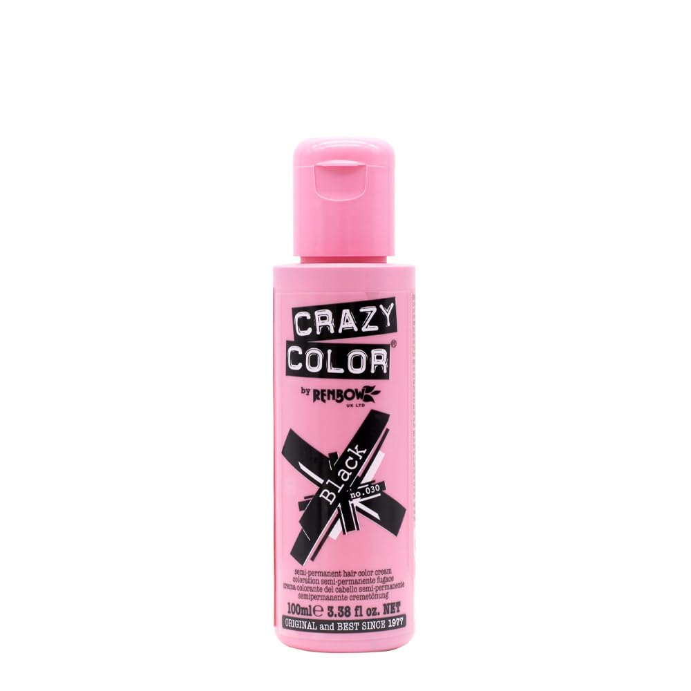 Renbow Crazy Color Semi Permanent Hair Color Cream Black No.30 100ml