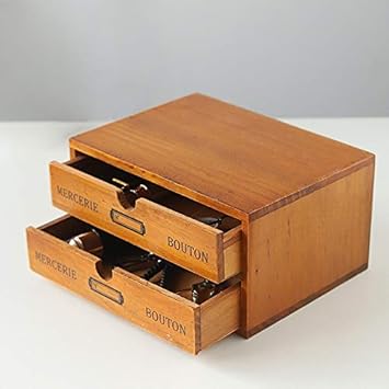 Amazon Com Statues Li Multi Function Wooden Retro Double Drawer