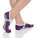 Great Soles Women's Ballet Grip Socks for Barre Pilates Yoga (Violet/White)