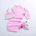Baby Aspen Welcome Home Baby 3-Piece Layette Gift Set, Pink, 0-6 Months