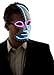 Neon Nightlife Men's Light up Half Face Venetian Sparkle Mask, Blue & Pink