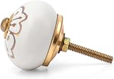 Craft Trade White Gold Ceramic Door Knobs 2.5 Inch Set 6 Includes Screws view 5