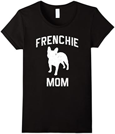 Women's French Bulldog Frenchie Mom Mama Dog Lover T-shirts Large Black