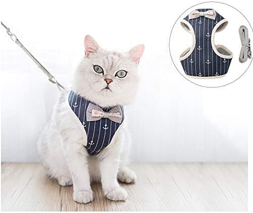 Ifanr Cat Harness with Leash, Kitten Escape Proof and Adjustable Vest Harnesses with Strap Soft Mesh for Walking and Outdoor.