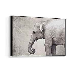 Framed Canvas Wall Art for Living Room, Bedroom Black and White Animal Canvas Prints for Home Decoration Ready to Hanging - 16x24 inches