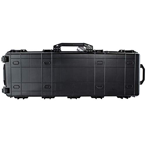 Eylar 44 Inch Protective Roller Tactical Rifle Hard Case with Foam, Mil-Spec Waterproof & Crushproof, Two Rifles Or Multiple Guns, Pressure Valve with TSA Approved Lockable Fittings Black - Thumbnail 4