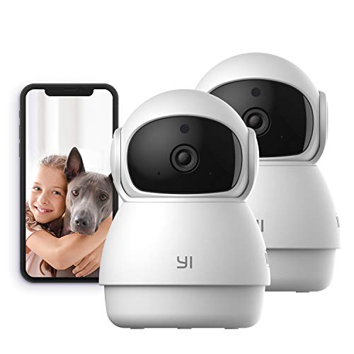 YI 2pc PanTilt Dome Security Camera, 360 Degree 2.4G Smart Indoor Pet