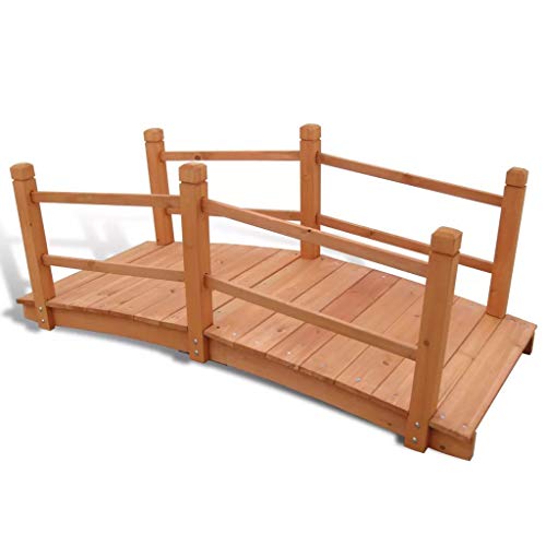 Unfade Memory Romantic Wooden Garden Bridge Decorative Pond Bridge for Backyard ' 7" x 1' 12" x 1' 10" - Thumbnail 3