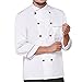 TopTie Unisex Classic Long Sleeve Button Chef Coat-black with red-L