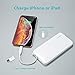 ROMOSS 10000mAh Portable Charger with Built-in Cable, 3 Input & 3 Output Power Bank with Type-C Adapter Compatible for iPhone 11, iPhone Xs, iPhone 8, iPhone 7, S20