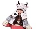 PULAMA Milk Cow Plush Animal Hat Costume Anime Cosplay Cap with Mittens - Fits Adults and Children - Perfect for Cold Breezy Winter Weather