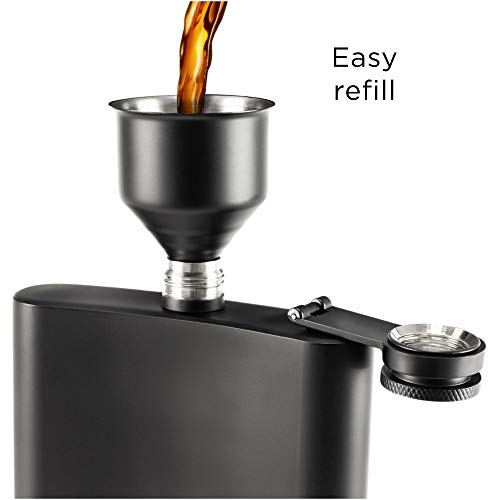 8oz Hip Flask Gift Set with Funnel, Pouch, Gift box. 3 Colors: Gold, Copper, Black. 2 Variations: Engraved WELL-DESERVED or Plain. Proven Gift for Men, Women - Image 6
