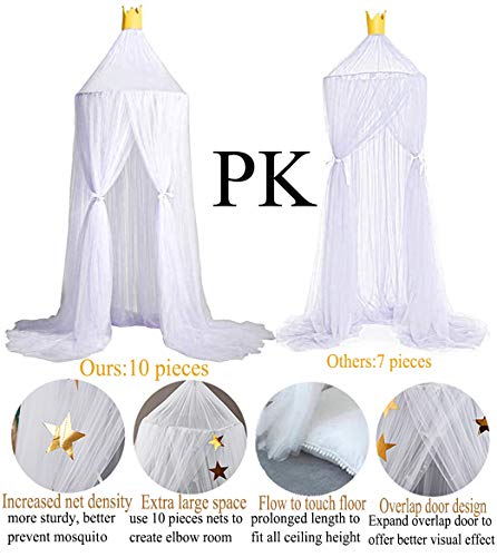 Kids Bed Net Baby Crib Netting Toddler Mosquito Net Lace Mesh Curtains Bed Canopy for Girls Boys Reading Playing Tent Game House - Thumbnail 2