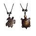 Cute Sea Turtles Tortoises Pendant Necklaces Gifts for Women Men Brown 383B+379B