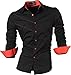 jeansian Men's Slim Fit Long Sleeves Casual Shirts 2028 Black M