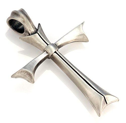 BICO 'Fated Cross' Satin Silver Finished Pendant (E257)