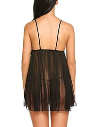 Camisón Avidlove, lencería de encaje, babydoll, cuello en V, satinado, para dama