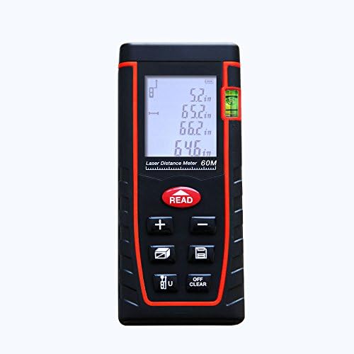 YUSHI Professional handheld portable Laser Distance gauge Meter 0.16 to 197ft (0.05 to 60M)