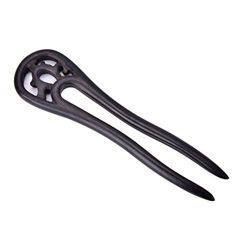 1 Pcs Handmade Carved Wood 2-Prong Hair Fork Vintage Style Hair Stick Wooden Hairpin by Team-Management - Thumbnail 2