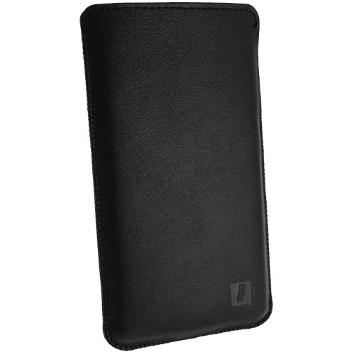 iGadgitz Black Leather Case Pouch for Samsung Galaxy S5 SM-G900F