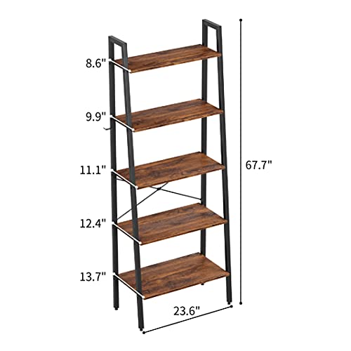 Cubicubi Ladder Shelf, 5Tier Bookshelf, Storage Rack Shelves, Plant