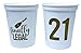 Finally Legal 21st Birthday Cups, Set of 12-16oz White and Gold Stadium Party Cups with 