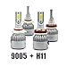 Syneticusa 9005+H11 Combo LED High/Low Beam Headlight Conversion Kit Light Bulbs 200W 20000LM 6000K White
