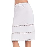 MANCYFIT Half Slips for Women UnderSkirt Dress Extender Lace Trim Knee Length Midi Skirt 14-25" Length