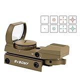 VITE Green and Red Dot Sight with 4 Reticles and 5 Levels of Brightness (Sand)