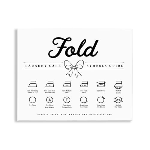 Stupell Industries Fold Laundry Symbols Bow Detail Wall Plaque Art design by Le…