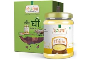 Goseva A2 Gir Cow Pure Desi Ghee 16.9 Oz, Glass Jar, Vedic Bilona Cow A2 Ghee, Curd-Churned, Grassfed Traditional Ghee, Lab Tested, Gir Breed Of Jasdan Gujarat