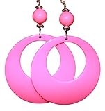 Neon Fluorescent Large Retro Hoop Dangle Costume Earring