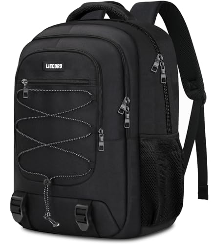 LIECDRO Black School Backpacks