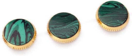 Alnicov Gold Plated Stone Inlays Trumpet Finger Buttons for Trumpet Replacement Green Set of 3, Green,Gold - Image 5