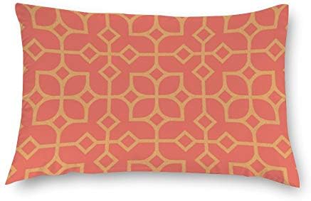 Tiukiu Orange Maze Pattern Canvas Square Throw Pillow Cases Cushion Covers For Bed Sofa Couch Car Home Decor 12 X 20 Inch