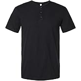 American Apparel Unisex CVC Henley Tee Black