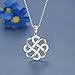 JUFU 925 Sterling Silver Good Luck Polished Celtic Knot Cross Pendant Necklace For Womens