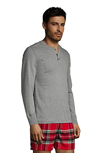 2 Lands+End+Henley+Pewter+Heather