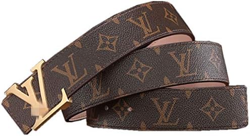 V Belt Women's Fashion Leather Damier Azur Print Belt
