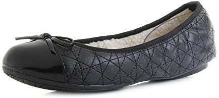 Butterfly Twists Womens Olivia Fur Black Quilted Flat Ballerina Shoes Size