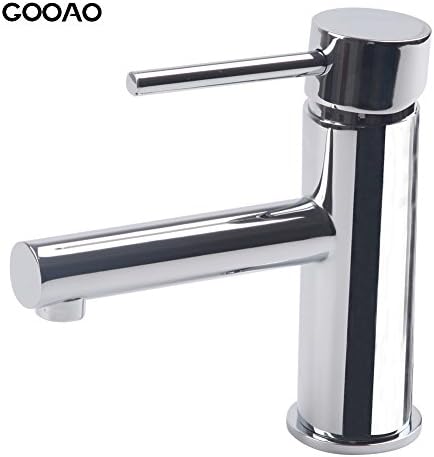 GOOAO Single Handle Bathroom Sink Faucet All Brass Stainless Steel Basin Mixer Taps, Chrome Finish (MA3413)