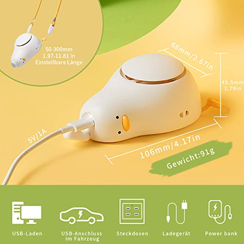 Tihokile Mini Ventilator,Handventilator mit 3 Geschwindigkeiten, USB Ventilator mit Verstellbarem Winkel, Tragbarer Nackenventilator Perfekt für Frauen Haus Büro Reisen Wandern Camping Geschenke
