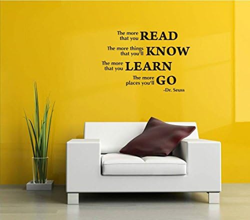 Wall Vinyl Decal TEAM The more that you read the more things that you'll know. The more hat you learn the more places you'll go. -Dr Seuss. Wall Art Lettering Sign Office Decor