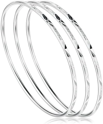 Amazon.com: ZHOUYF Sterling Silver Bangle Bracelets for Women
