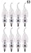 LED Candle 4W (40-Watt Replacement), Hyperikon Flame Tip Chandelier Bulb, Silver Housing, E12, 2300K, Dimmable, UL, 8 Pack