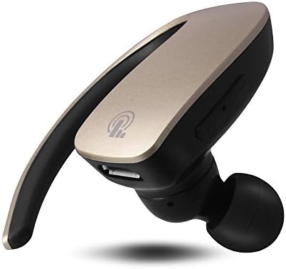 WISZEN Wireless Bluetooth In-Ear Headset, Bluetooth In-Ear Ear hook Headset with Built-in Microphone Able to Make/Answer Calls Hands-Free, Touch Controls, Noise Cancellation Headphone (Gold)