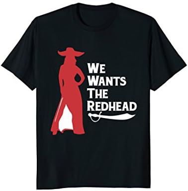 Mens We Wants The Redhead T-Shirt Large Black