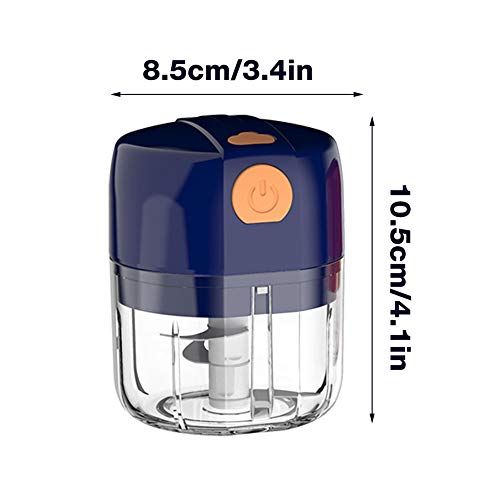 Rechargeable Garlic Chopper Mincer Wireless Electric Mini Food Chopper Kitchen Mini Food Processor for Fast Chopping Meat Garlic Onion Nut Vegetable 250ml