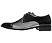 Amali Mens Two Tone Metallic and Black Patent Cap Toe Oxford, Lace-Up Tuxedo Dress Shoe