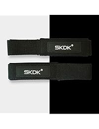 SKDK Cotton Power Lifting Straps Grips-Deadlift Bands with Neoprene Wrist Padded and Anti-Skid Silicone-for Weightlifting, Bodybuilding, Strength Training, Pull up(Pair)